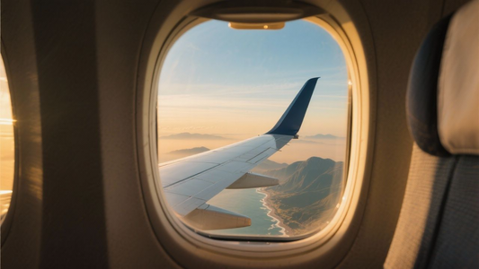 view from airplane window on bucket list trip